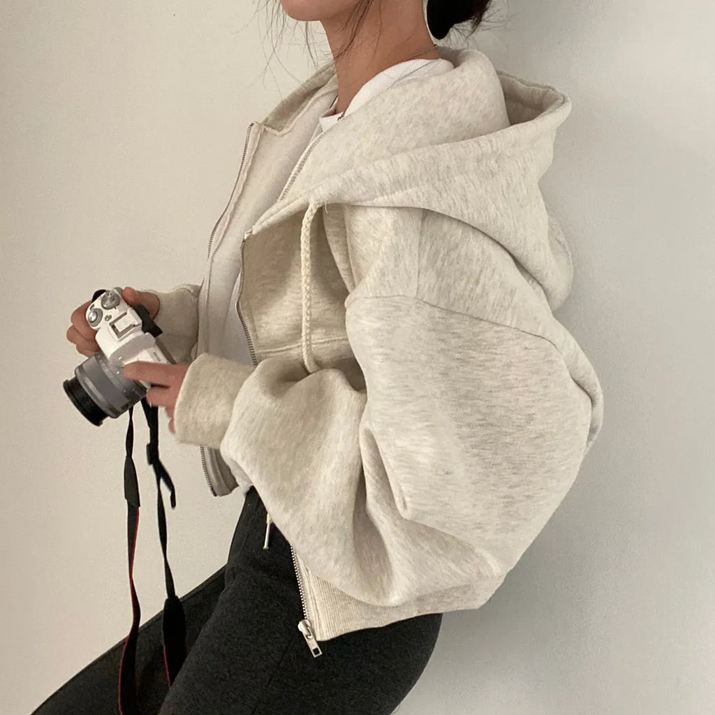 Oversized zip-up sweatshirts