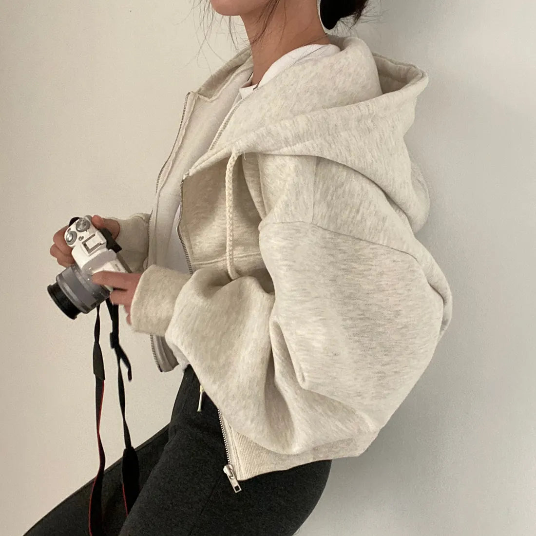 Oversized zip-up sweatshirts