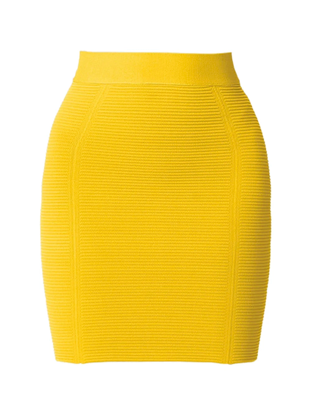 GR | Gelbe Farbe Frauen Sexy Bodycon Minirock Rayon Bandage Mode Nachtclub Festbekleidung Feier Röcke Hohe Qualität