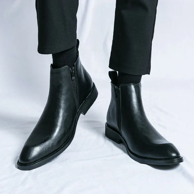 GR | Leather boots with zipper 