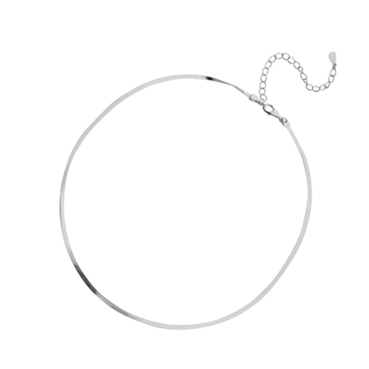 GR Elegant Sterling Silver Snakebone Necklace | Women's Clavicle Chain Necklace