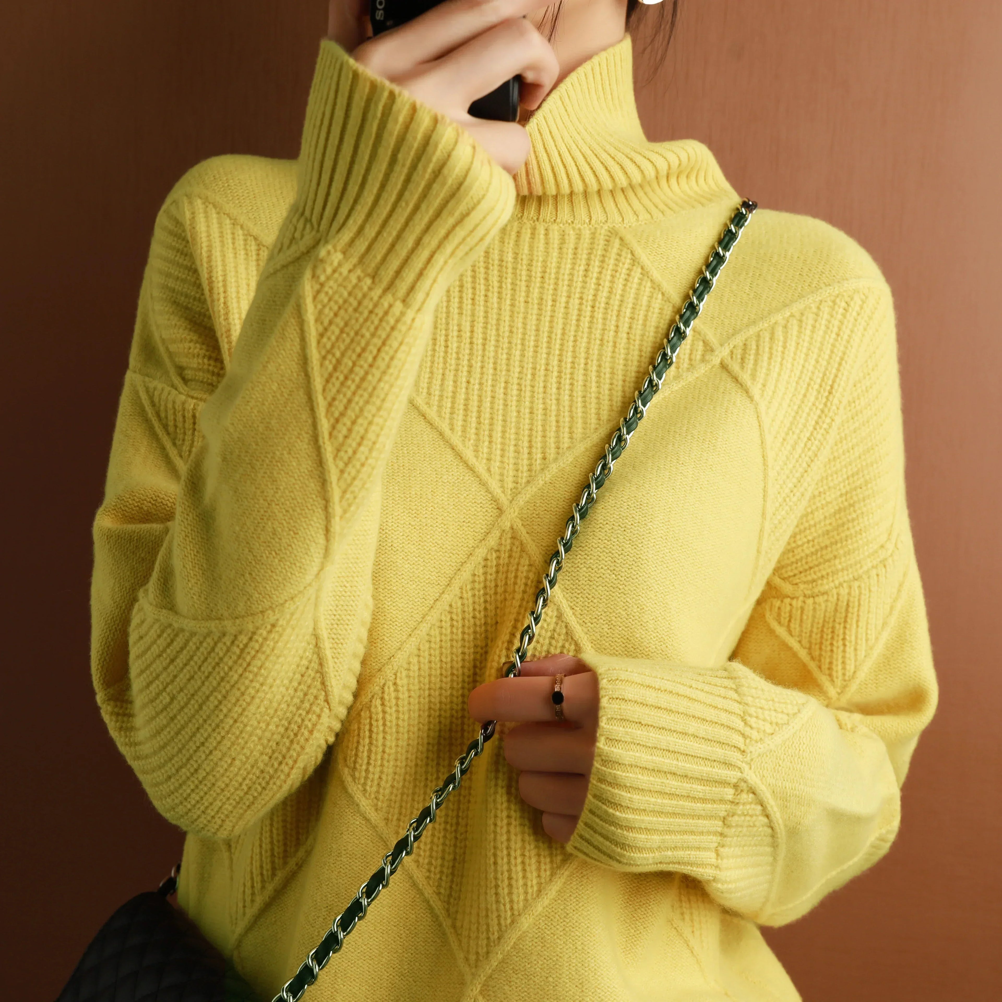 GR | ARGYLE ROLLNECK-PULLOVER