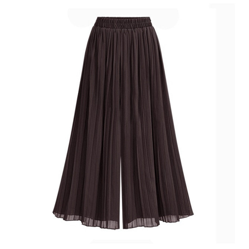 GR | Women's Wide Leg Trousers with Mesh Detail