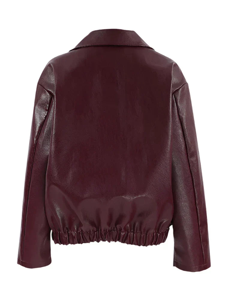 GR | Women's leather jacket - modern and chic