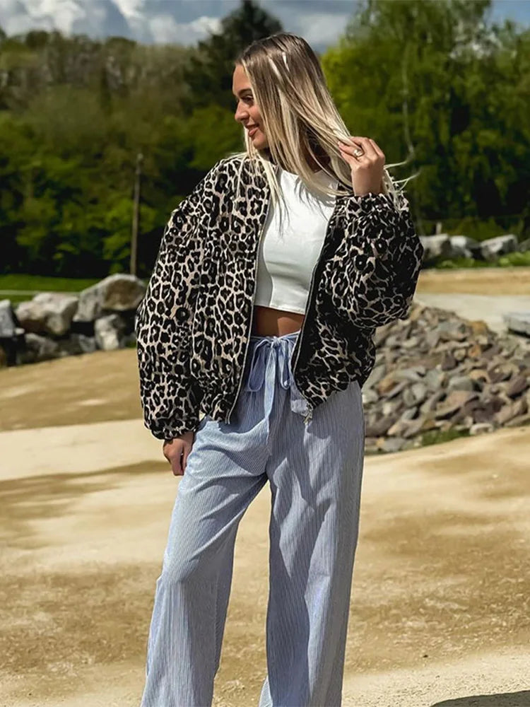 GR | Retro Long Sleeve Leopard Jacket