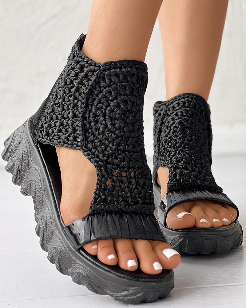 GR Braided Geometry Sandals | Women's Summer Wedge Sandals