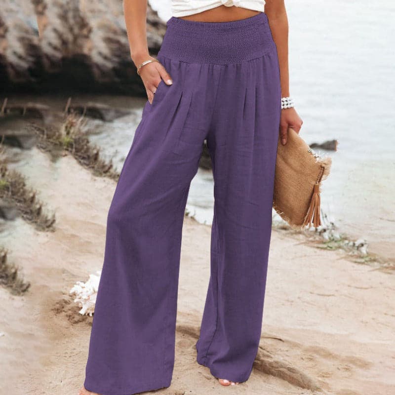 GR | Lässige weite Leinenhose für Frauen