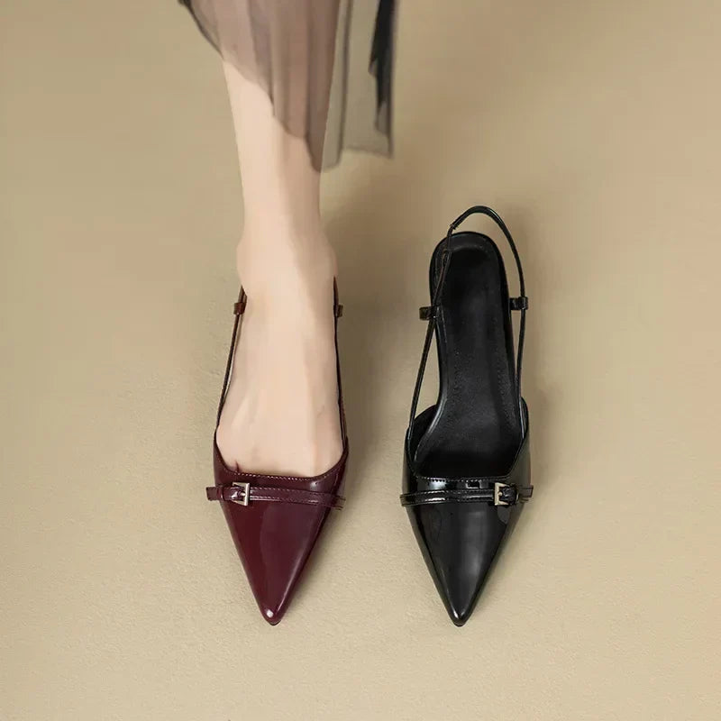 GR | Patent leather sandals with a comfortable block heel