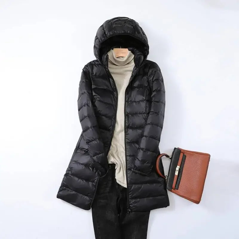 GR - Women's wearable puffer coat with detachable hood