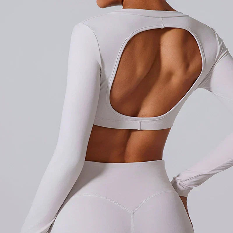 GR | Women's long-sleeved sports top with V-neck