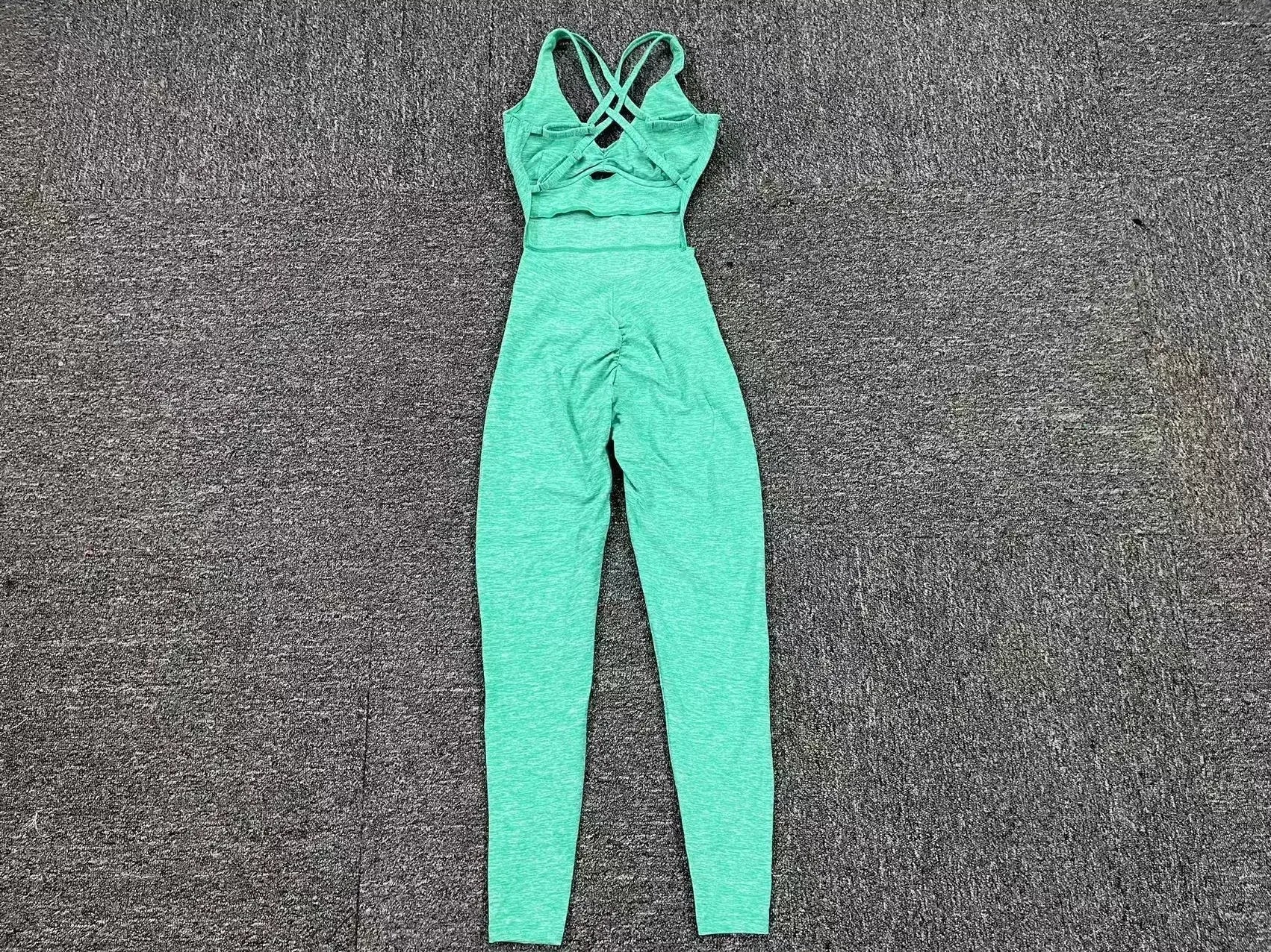 GR | Sporty Jumpsuit Women's Sportswear Push-Up Gym Set Women's Fitness Overall Lycra Sports Outfit for Women Sportswear Yoga Clothing Pink