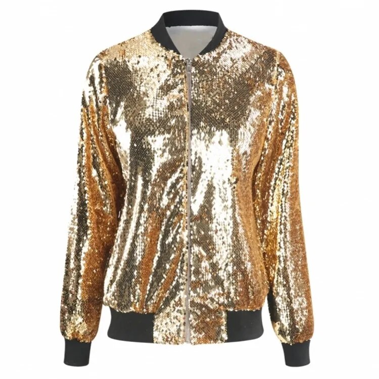 GR | Sequined coat bomber jacket