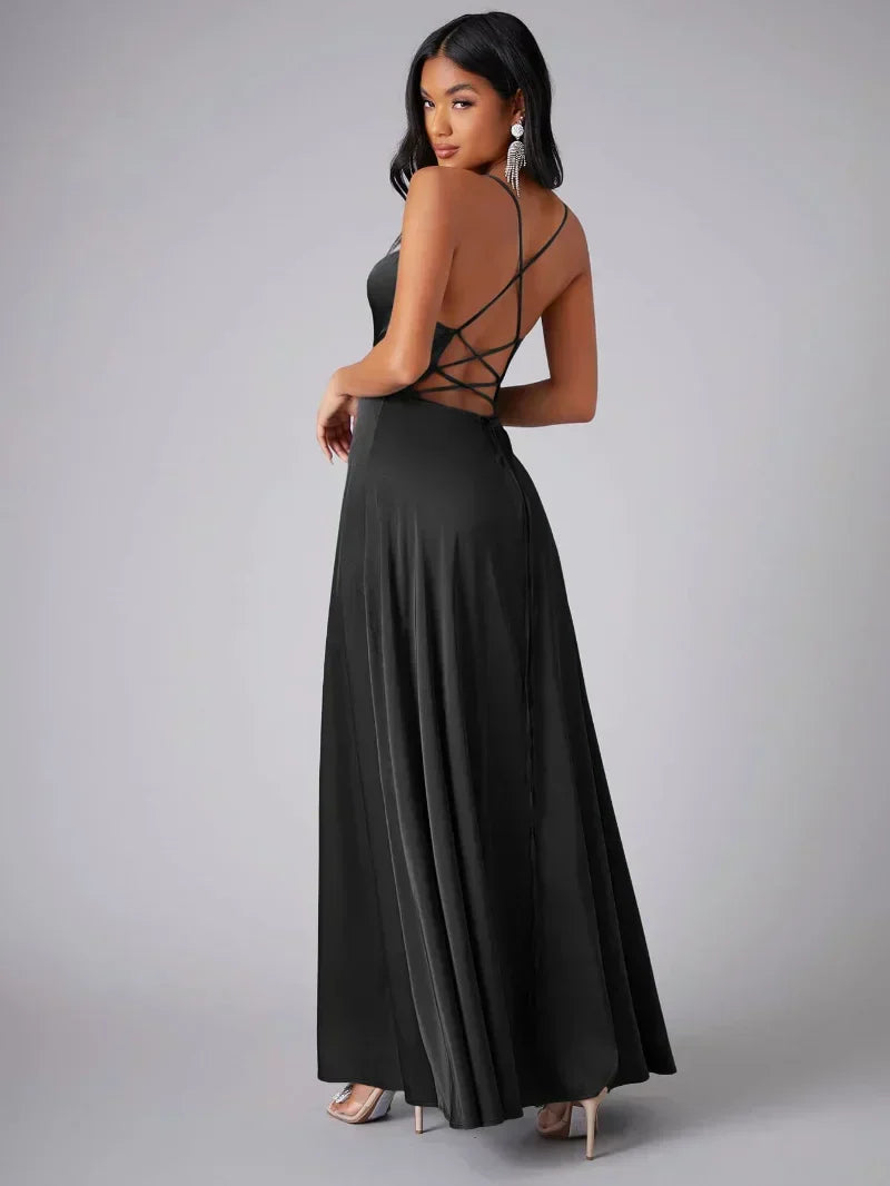 GR | Seiden-Maxikleid mit Geflochtenem Rücken Kleid Dich für Formelle Anlässe Lucette