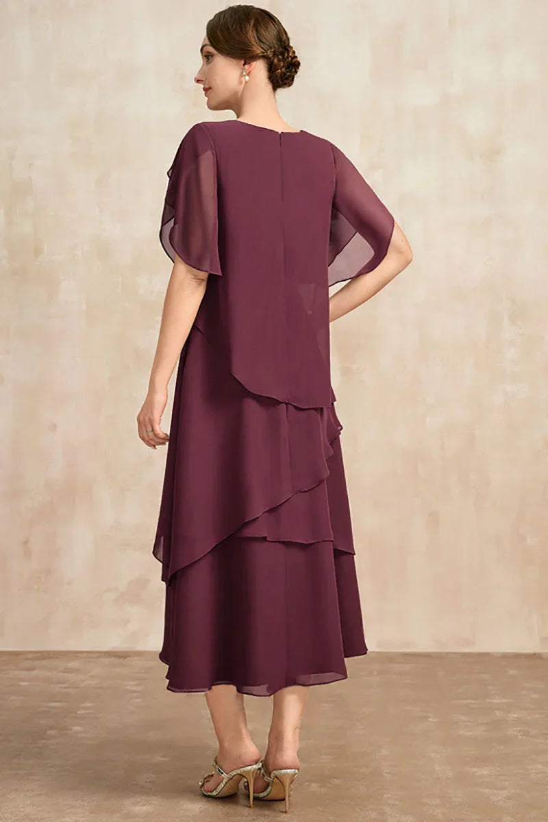 GR | Plus Size Gestuftes Midi Kleid