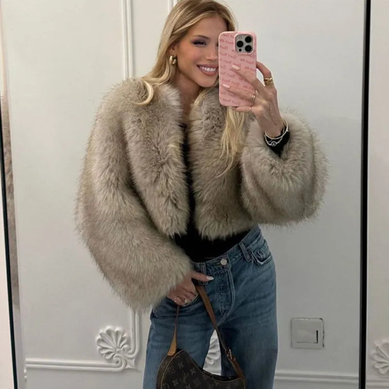 GR - Women's edgy faux fur jacket