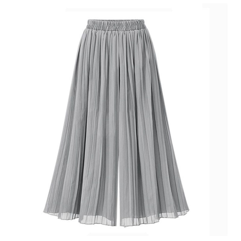 GR | Women's Wide Leg Trousers with Mesh Detail