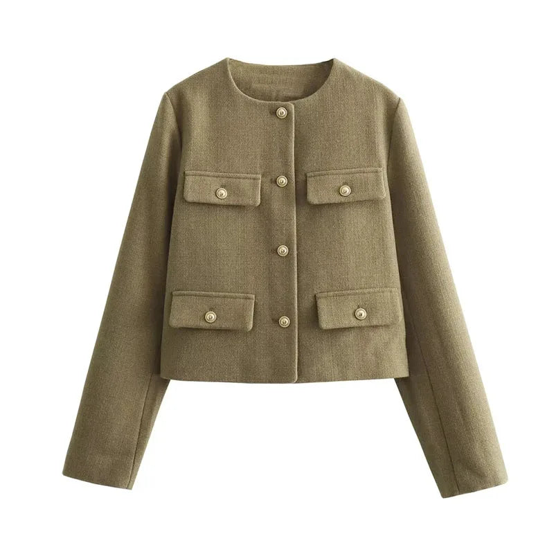 GR | Chic and elegant blazer jacket with button closure for women