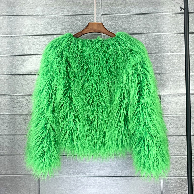 Women's thick warm faux fur coat 