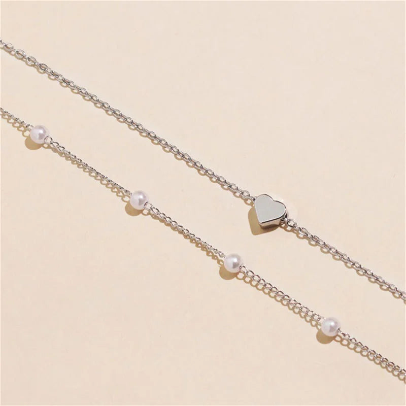 GR | Pearl Choker Heart Necklace for Women