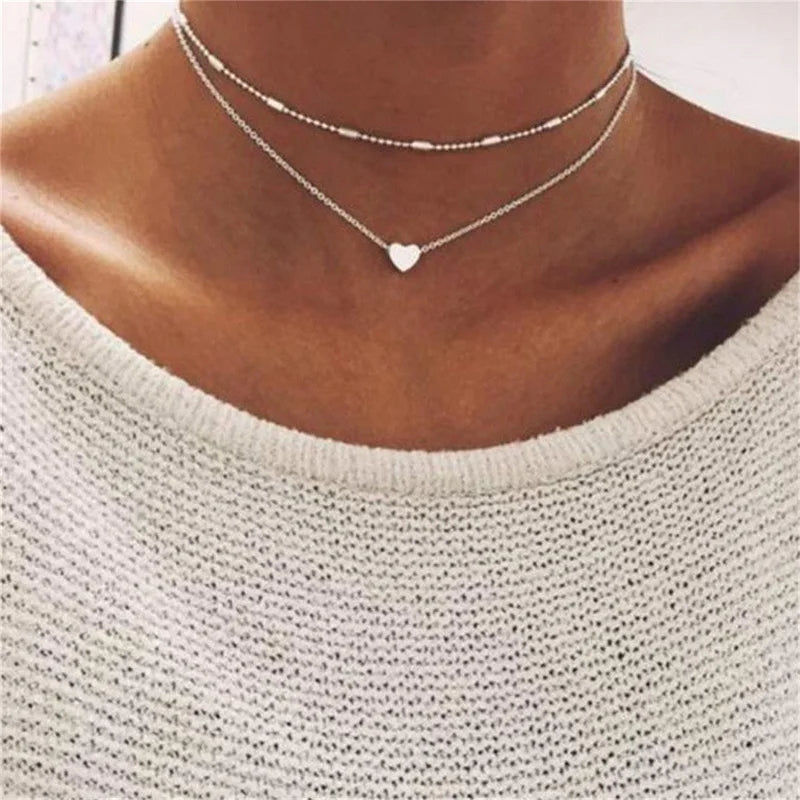 GR | Pearl Choker Heart Necklace for Women
