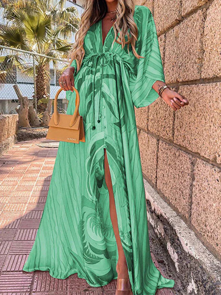 GR | Elegant Printed Dress for the Beach