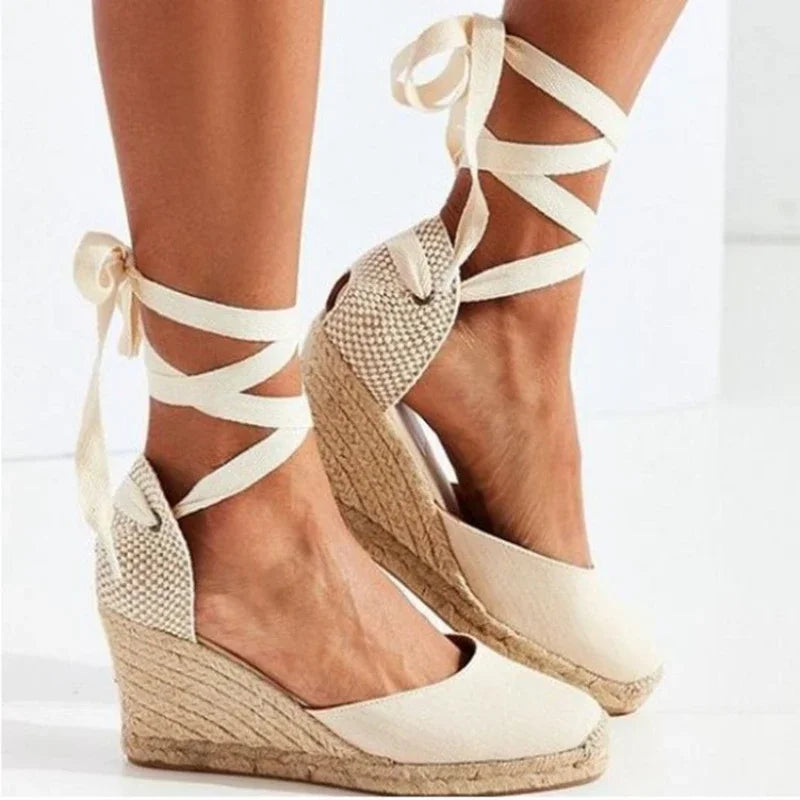 GR | Trendy, Comfortable Boho Wedge Heels for Women with Straps