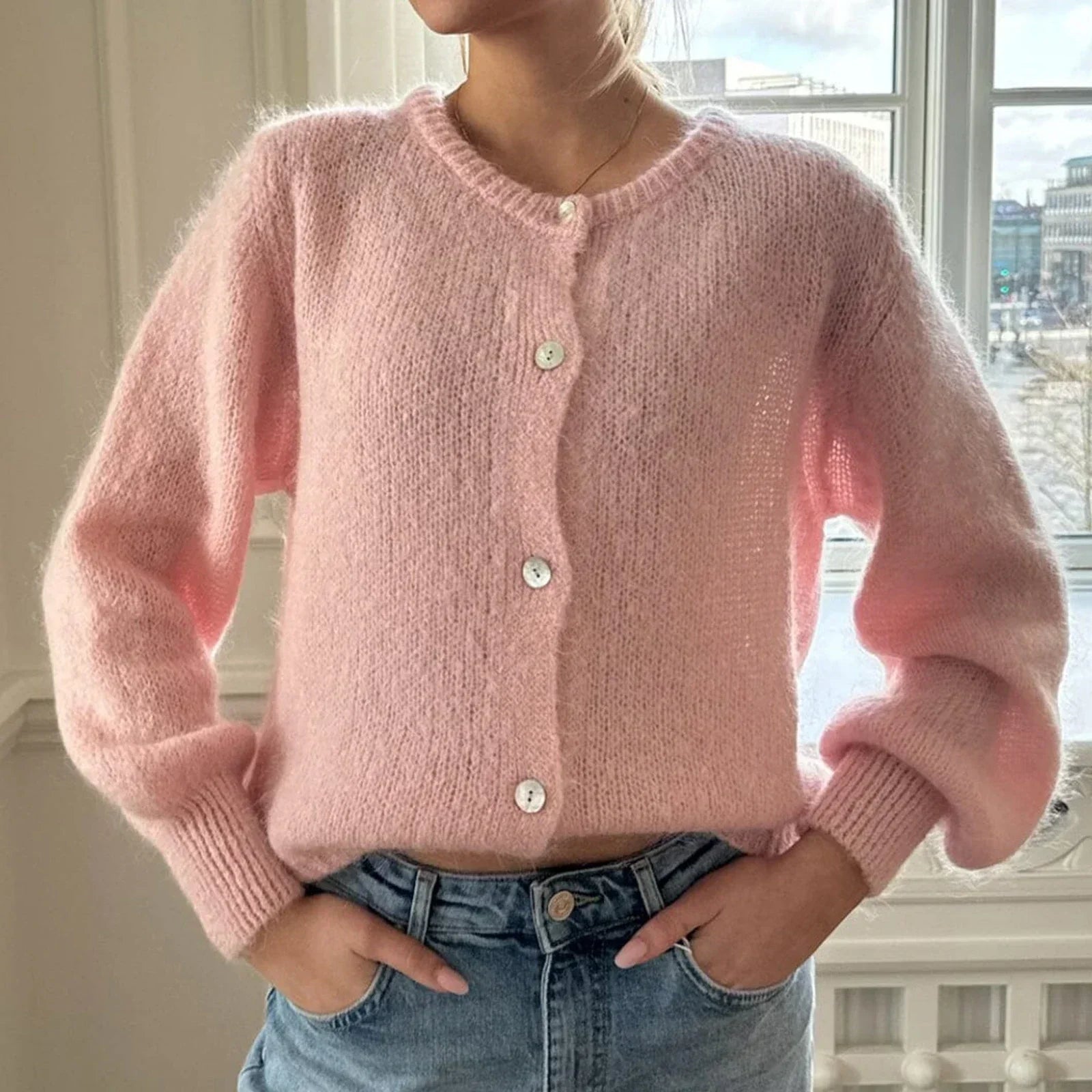 GR | Long-sleeved knit cardigan