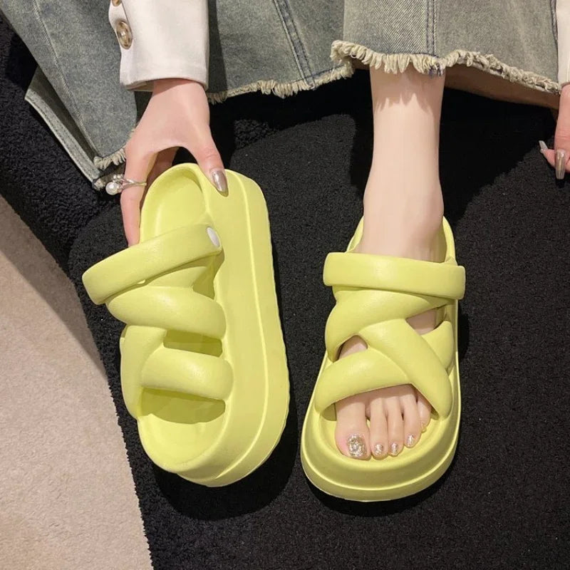 GR | Platform Chunky Cross Strap Sandals