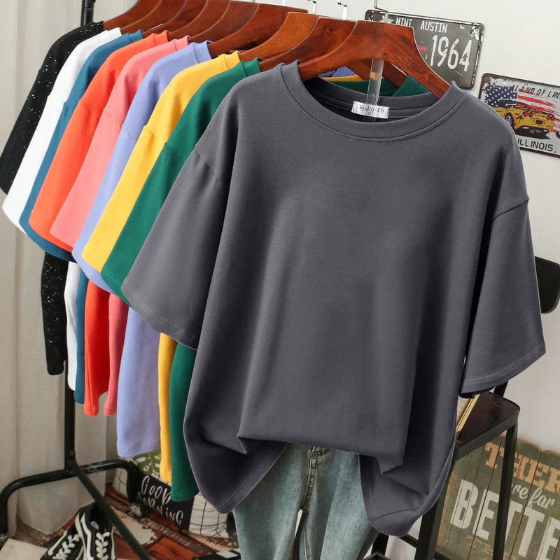 GR | Kuscheliges Baumwoll-Basic T-Shirt In Übergröße für Frauen
