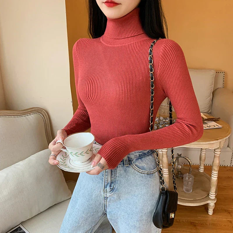 GR - Damen-Ripp-Turtleneck für elegante Raffinesse