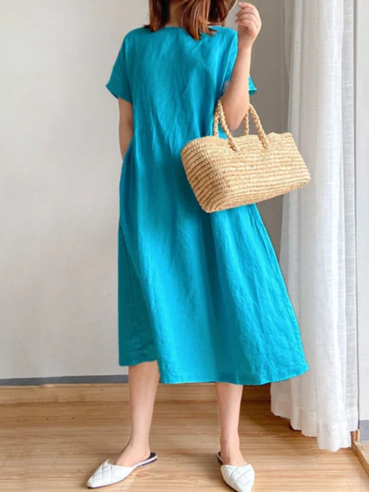 GR | Einfarbig Midi Kleid Aus