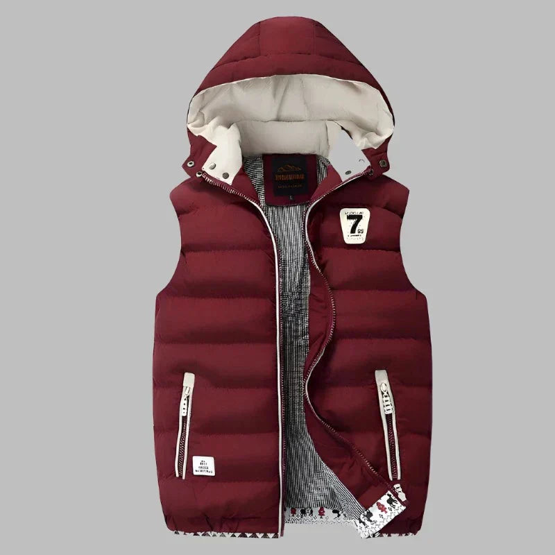 GR | Comfortable padded hooded jacket with zipper and pockets