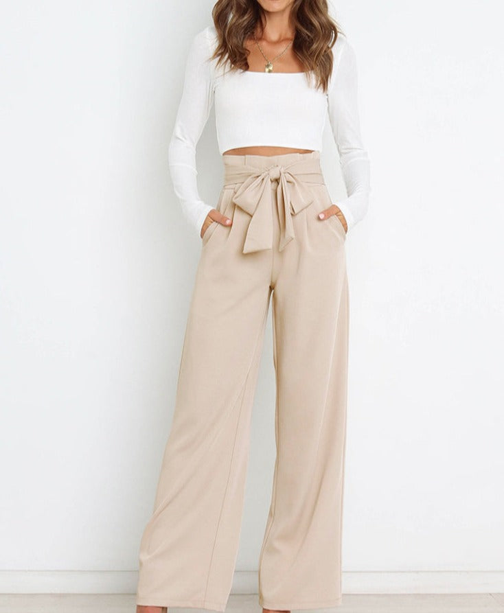 GR - Tie front Wide trouser legs