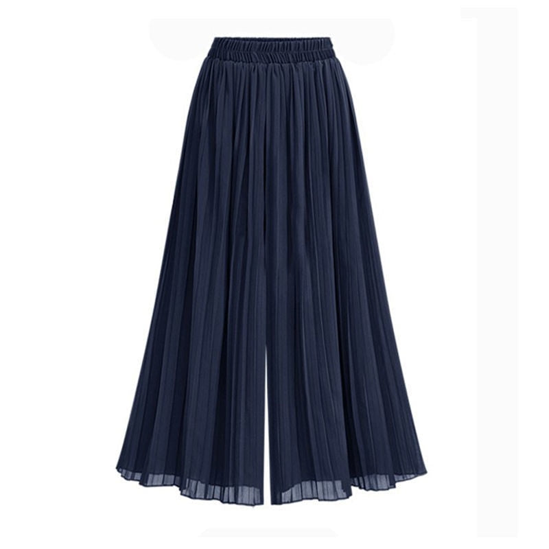 GR | Women's Wide Leg Trousers with Mesh Detail