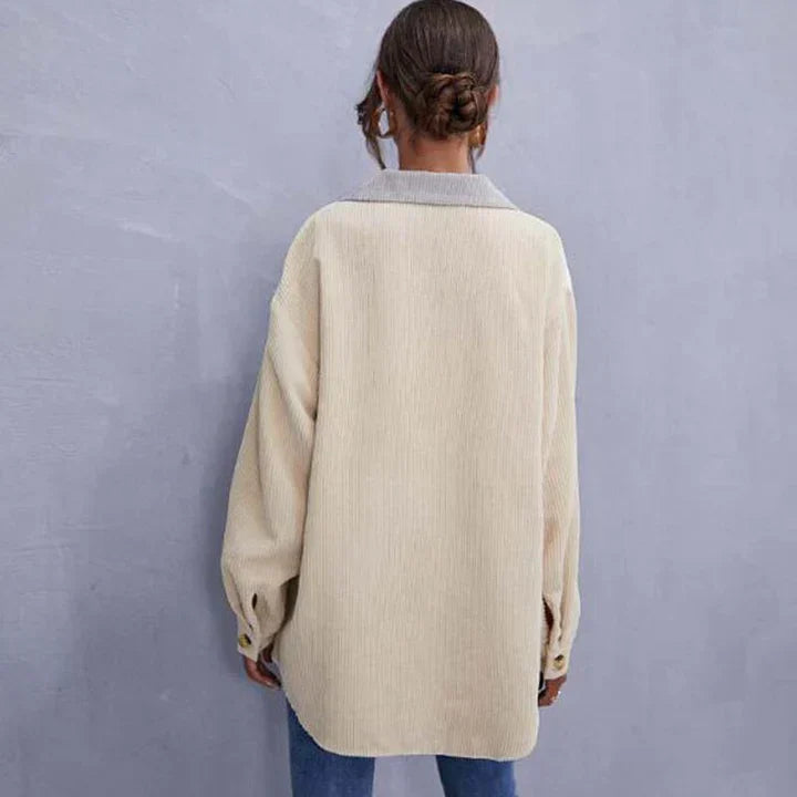 Button-down corduroy jacket for women