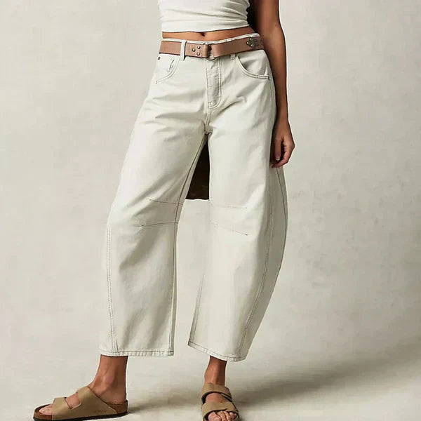 GR | Mid-rise jeans with tapered legs for women