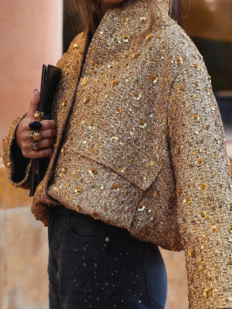 GR | Sequin bomber jacket