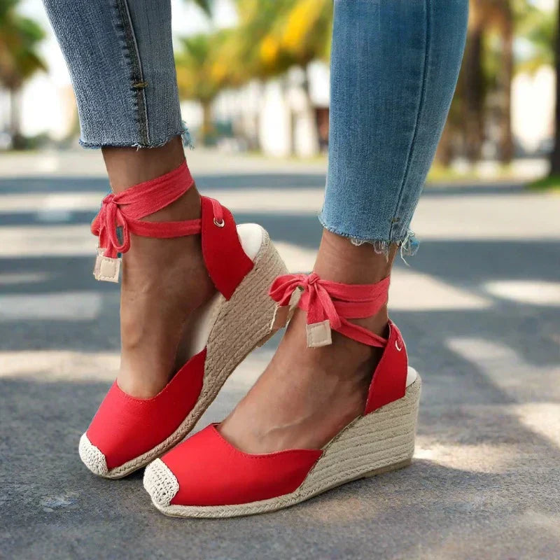 GR | Trendy, Comfortable Boho Wedge Heels for Women with Straps