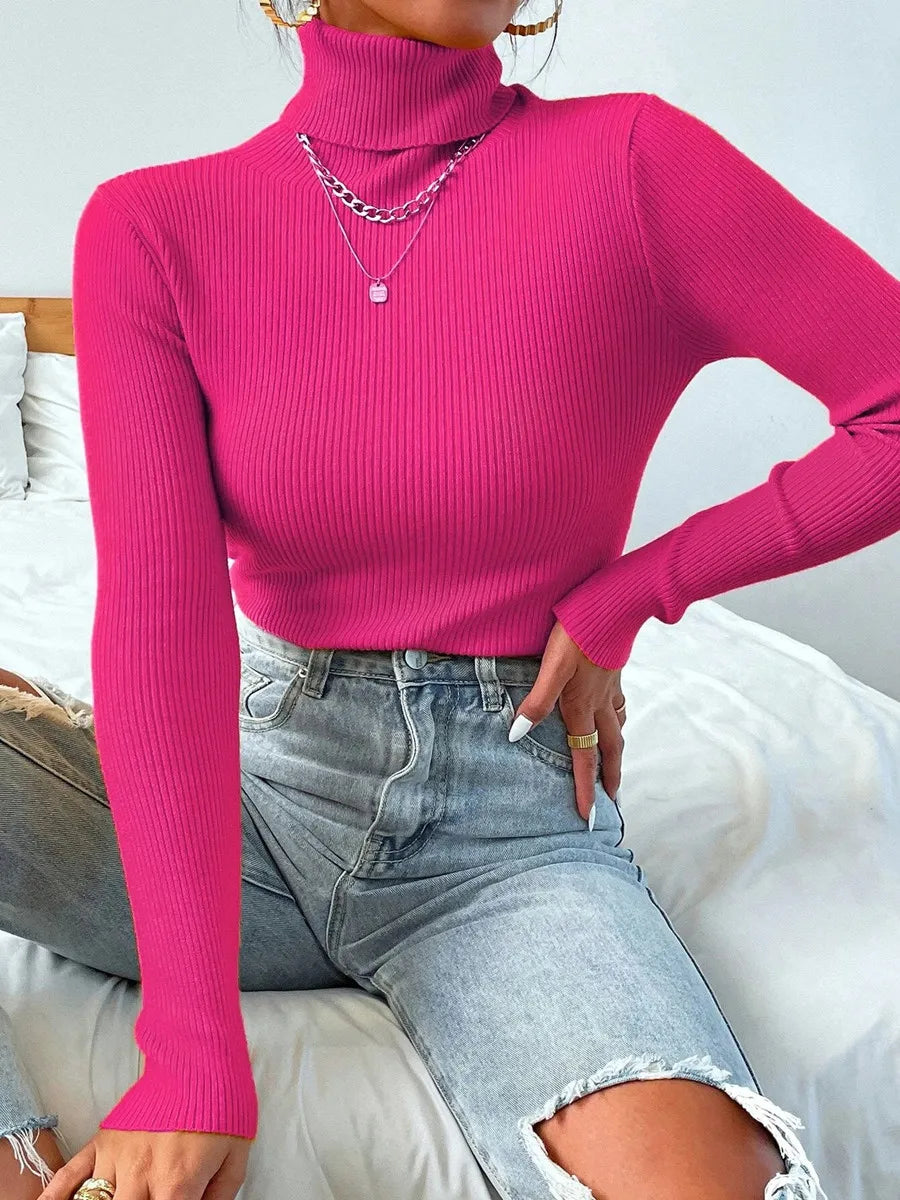 GR - Damen-Ripp-Turtleneck für elegante Raffinesse