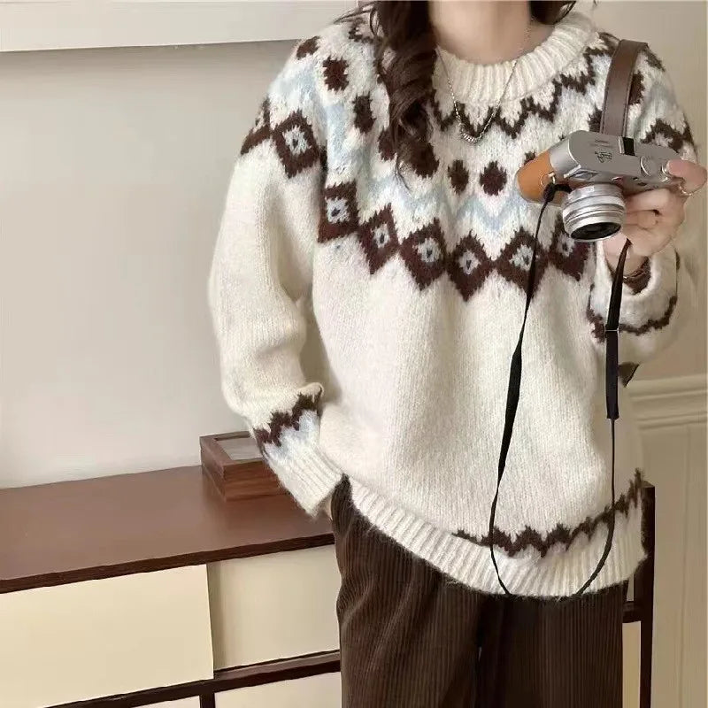 GR | Frauen Nordische Strickjacke