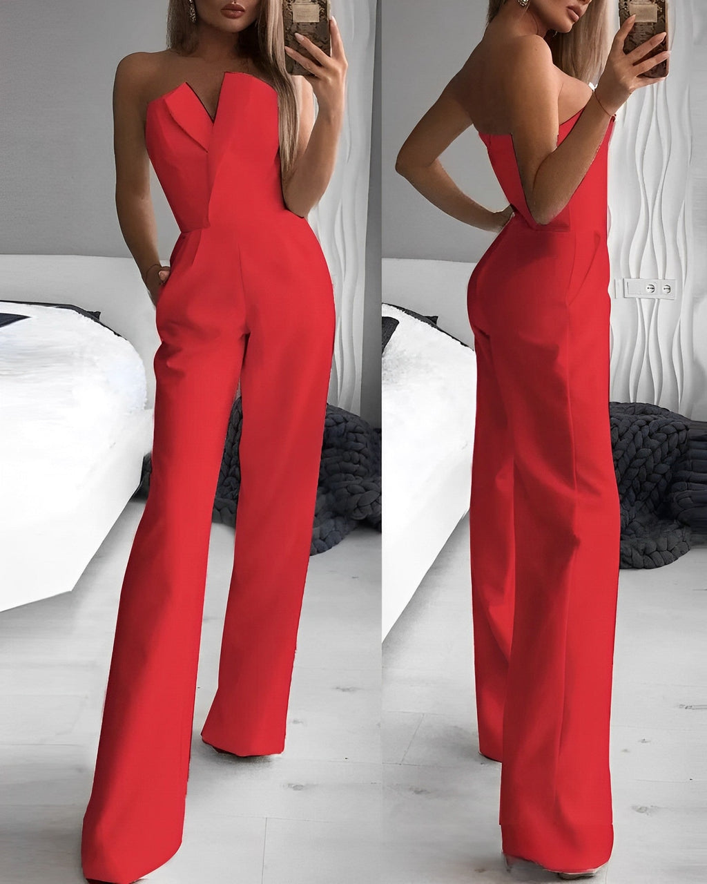 GR | Sleeveless V-neck jumpsuit for summer