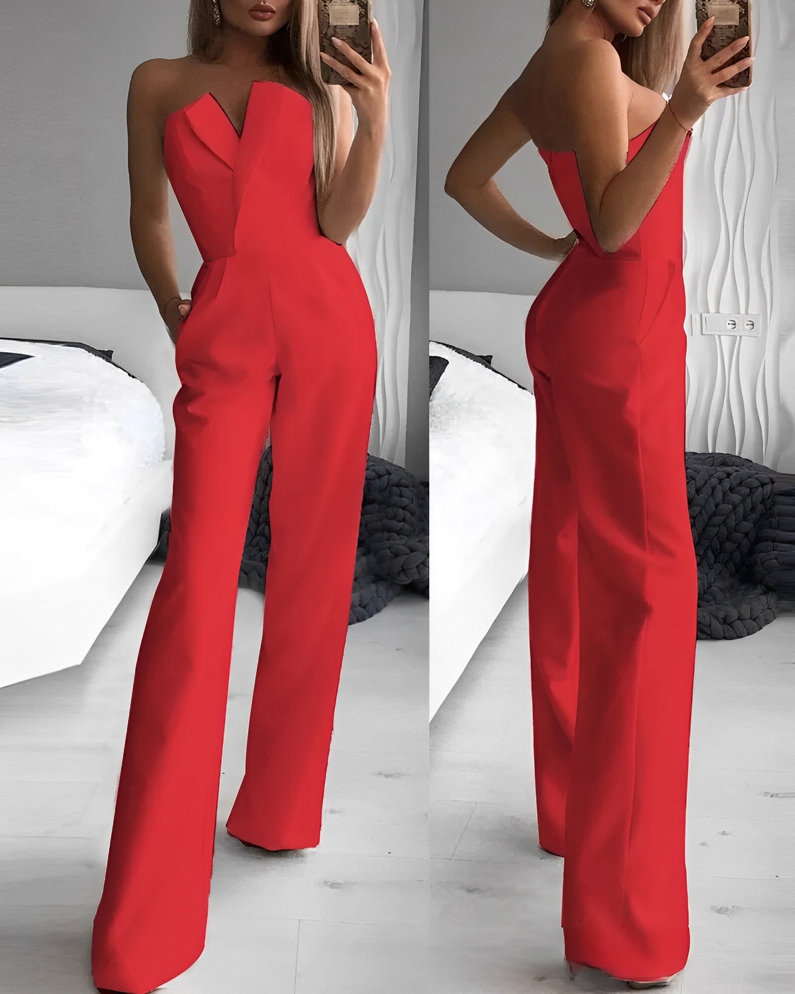 GR | Sleeveless V-neck jumpsuit for summer