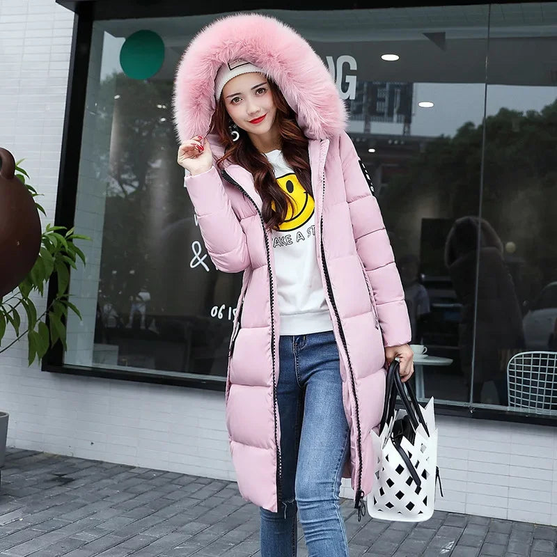 GR - Women's Winter Parka - Warm coat with large hood and fur collar 