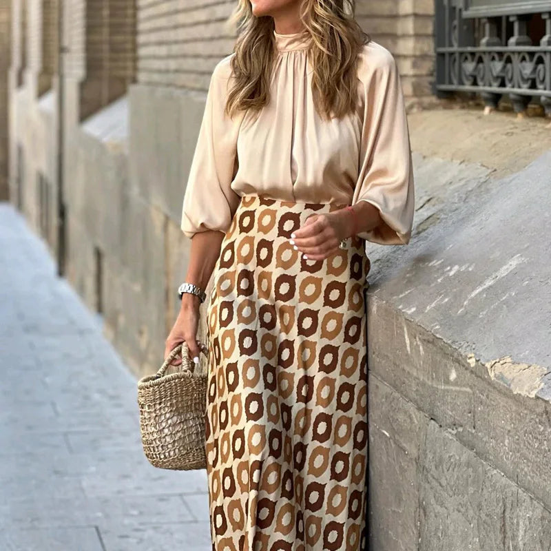 GR | Boho satin skirt