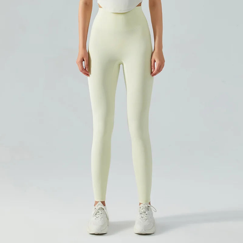 GR | Emily Sportswear Naked Hochtaillierte Tight Yoga Hosen Doppelseitig Gebürstet Pfirsich Po-Hebende Lauf Sport Fitness Leggings