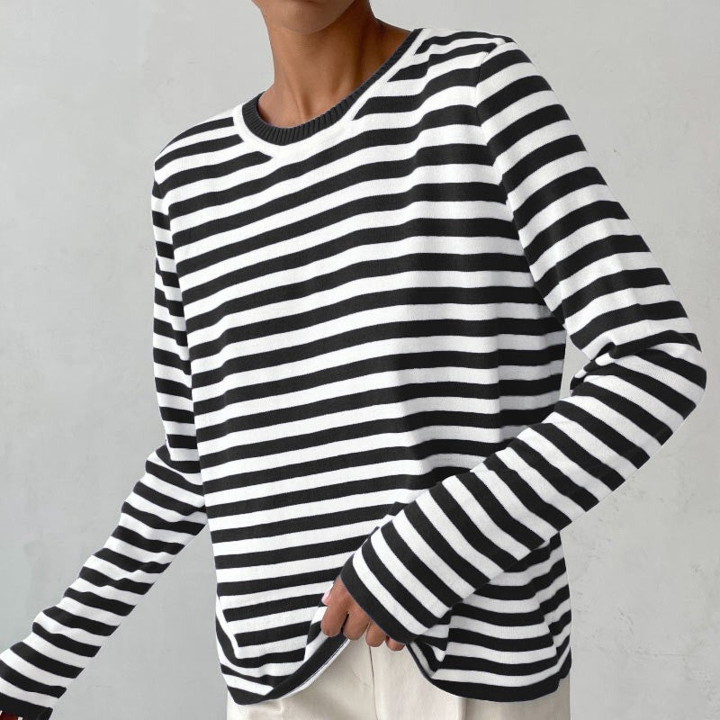 GR | Long-sleeved top with striped pattern