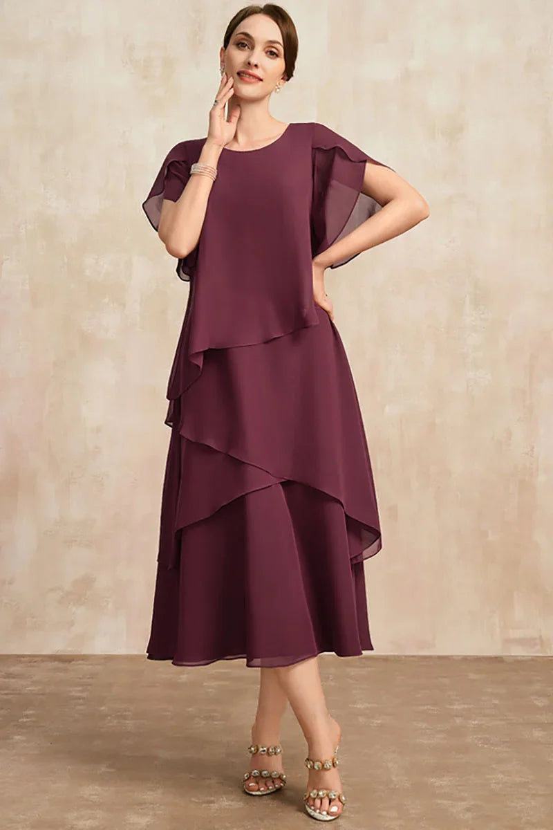 GR | Plus Size Gestuftes Midi Kleid