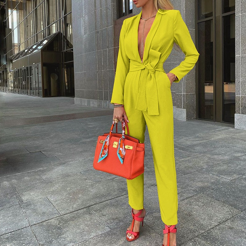 GR - Women's leisure suit with belt