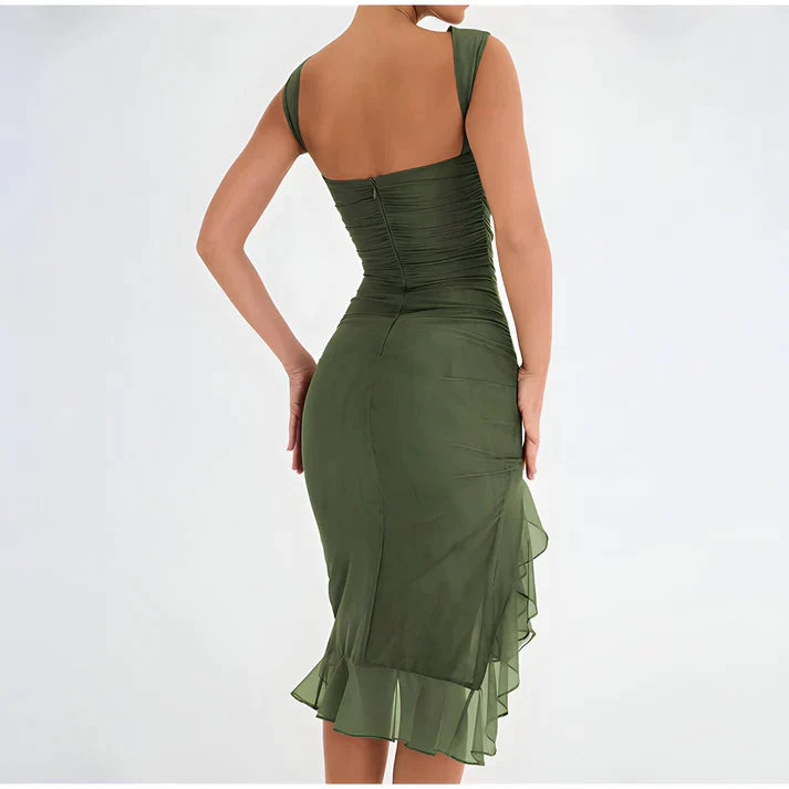 GR - Elegant bodycon dress with ruffles
