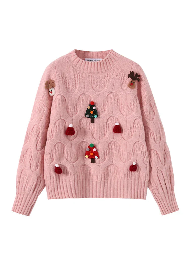 GR - Ugly Christmas Sweater - Women's Vintage Style Christmas Sweater